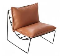 Pegciuho Miniature Backrest Seat Modern Dollhouse Lounge Sofa Chair Metal Alloy Frame Relaxed Cushion Suitable for Small Room Scene DIY Styling, Light Brown