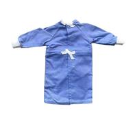 Pegciuho Miniature Doll Scrubs Uniform Clothing Set, Polyester, Easy to Put on, Compatible with 1/6 Scale Models, Suitable for Creating Medical Scenes, Collar, blue