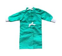 Pegciuho Miniature Doll Scrubs Uniform Clothing Set, Polyester, Easy to Put on, Compatible with 1/6 Scale Models, Suitable for Creating Medical Scenes, Collar, green