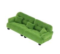 Pegciuho Miniature Dollhouse Sofa, Miniature Toy Model, Bedroom Micro Scene, Doll Sofa for Role-playing, Modern, Classic, Flocked, 1 20 Green
