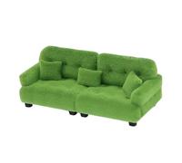 Pegciuho Miniature Dollhouse Sofa, Miniature Toy Model, Bedroom Micro Scene, Doll Sofa for Role-playing, Modern, Classic, Flocked, 1 25 Green