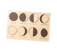 Pegciuho Moon Phases Puzzle Wooden Block Puzzle Toy Cognition Board Educational Gift Smooth Wood Material Suitable for Children Early Learning Pres