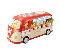 Pegciuho Musical Bus Toys with Alphabet Abc/Music/Light/Telephone Pretend Play Development Toy for Preschool Party Toy Interactive Toy, Red