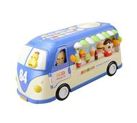 Pegciuho Musical Bus Toys with Alphabet Abc/Music/Light/Telephone Pretend Play Development Toy for Preschool Party Toy Interactive Toy, Blue