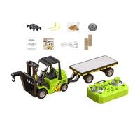 Pegciuho RC Miniature Remote Control Truck Toy Van Flatbed Crane Alloy with Sound And Light Effects for Construction Site Simulation Play Collection, Green