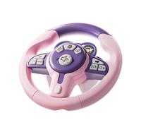 Pegciuho Realistic, Educational Driving Simulator for Children with Suction Cup, 60° Rotatable with Vehicle Sounds, Pink