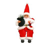 Pegciuho Santa Sitting Figurine Christmas Decoration Doll Ornament Creative Sculpture Made of Silicone PP Suitable for Gift Home Decor Collection, Red, 30x10x10 cm