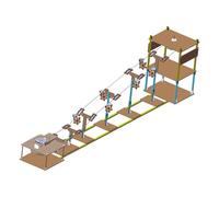 Pegciuho Sightseeing Cable Car Toy Wooden Physics Model Experiment Educational Kit Wheel Suitable for Learning STEM Classro