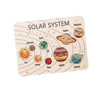 Pegciuho Solar System Puzzle Wooden Planets Puzzle Eight Planets Educational Toy Cognitive Astronomy Game Suitable for Parent Child Interaction Early Le