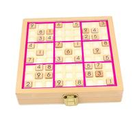 Pegciuho Sudoku Board Game Educational Toy Number Puzzle Wooden Puzzle Thinking Game with Storage Box Suitable for Children Parent Child Family Learning Play, Pink