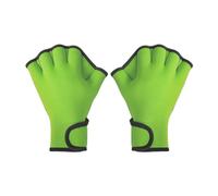 Pegciuho Swim Webbed Gloves Water Resistance Training Fingerless Gloves Wrist Strap Waterproof Rubber Comfortable Fit Suitable for Body Boarding Water Aerobics, Green, M