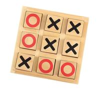 Pegciuho Toe Wooden Table Game Chessboard Educational Puzzle Interactive Brain Teaser for Children Portable Suitable for Family Gatherings Ami, 16.3cmx2.5cmx16.3cm