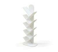 Pegciuho Tree Shaped Miniature Bookshelf For Dollhouse Accessories Display Stand With Multiple Angled Branches Suitable For Miniature Room Decoration Architectural Sand Table Models, White