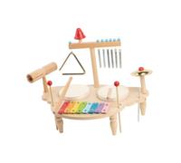 Pegciuho Xylophone Drum Set with Instruments Toys Drum Xylophone Musical Learning Toys Sensory Educational Wooden Material Suitable for Gift Giving