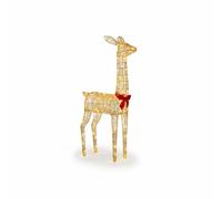 Pegdev 108cm Gold Rattan LED Christmas Deer 350 Warm White Lights Outdoor Pegdev Warm White