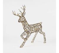 Pegdev 111cm Gold Rattan LED Christmas Reindeer Outdoor Decoration Pegdev Gold