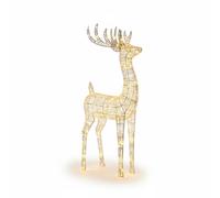 Pegdev 118cm Outdoor Metal Silver Deer 600 Warm White LEDs Garden Decor Pegdev Warm White