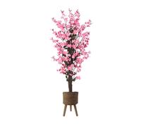 Pegdev 120cm Artificial Pink Blossom Tree Woven Effect Planter Indoor Use Pegdev Pink