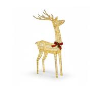 Pegdev 127cm Gold Rattan LED Christmas Reindeer 450 Warm White Lights Outdoor Pegdev Warm White