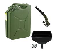 Pegdev 20L Heavy Duty Jerry Can with Funnel & Metal Spout UN Certified Fuel Container in Dark Green Pegdev Dark Green