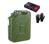 Pegdev 20L Heavy Duty Jerry Can with Nitrile Gloves UN Certified Fuel Container in Dark Green Pegdev Dark Green