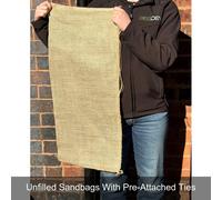 25 x Hessian Sandbags for Flood Protection Sacks Jute Flood Prevention Pegdev Natural One Size