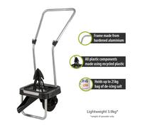 Pegdev 25kg Capacity Hand Push Oscillating Spreader with Recycled Plastic Design in Black Pegdev Black