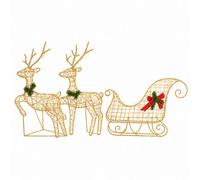 Pegdev 2D Led Reindeer & Sleigh Outdoor Christmas Decoration Set