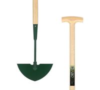 Pegdev 8" Carbon Steel Half Moon Lawn Edging Tool with 36" Ash Handle in Light Oak Pegdev Light Oak