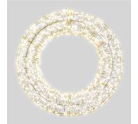 Pegdev Christmas Pre Lit LED Wreath Timer 50x5cm Warm White 720 Micro LEDs 5m Lead | Size: 50x5 cm Pegdev White 50x5 cm