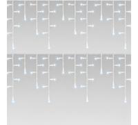 Pegdev Cool White LED Icicle Lights White Cable Outdoor Connectable 6m Pegdev Cool White