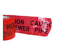 Pegdev Detectable Underground Warning Tape 150mm Sewer Pipe Traceable 8M in Red Pegdev Red
