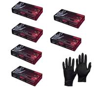 Pegdev Draco Grip - 300 X Premium Black Nitrile Gloves - Powder-Free Disposable Latex-Free For Mechanics Ambidextrous Large - 150 Pairs