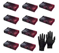 Pegdev Draco Grip - 500 X Premium Black Nitrile Gloves - Powder-Free Disposable Latex-Free For Mechanics Ambidextrous Large - 250 Pairs