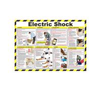 PDL - Pegdev - Electric Shock Hazard Sign - A2 Landscape First Aid Laminated Health & Safety Poster.