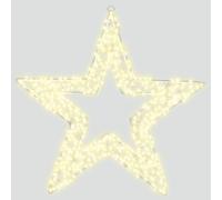 Pegdev Elegant Christmas Star Pre Lit LED Decoration 1440 Warm White LEDs 50cm Timer Pegdev White