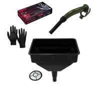Pegdev Jerry Can Accessory Bundle Metal Spout Heavy Duty Funnel & Nitrile Gloves Refuelling in Black Pegdev Black