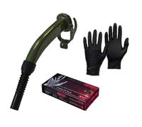 Pegdev Jerry Can Accessory Bundle Metal Spout & Nitrile Gloves Efficient Refuelling Protection in Black Pegdev Black