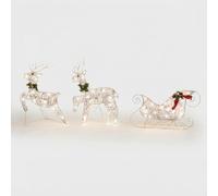Pegdev LED Silver Reindeer & Sleigh Outdoor Christmas Decoration Pegdev Silver