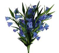 Pegdev Pack of 6 100cm Artificial Blue Trumpet Stems with Wired Stems Pegdev Blue