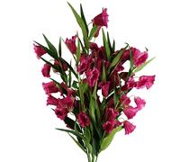 Pegdev Pack of 6 100cm Artificial Fuchsia Trumpet Stems with Wired Stems in Pink Pegdev Pink