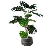 Pegdev - Pdl 150Cm Artificial Monstera Plant With Large Rustic Fibreglass Planter Faux Tree For Home Or Office Indoor Decoration