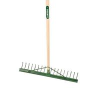 Pegdev - Pdl - 18 Tooth Heavy Duty Metal Landscape Rake Hardwood Handle For Contractors Ground Care Soil Grass Sand And Leaves