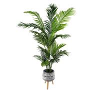 Pegdev - Pdl - 180Cm Artificial Palm Tree With Blue Composite Planter & Stand, Wired Stems, Indoor/outdoor