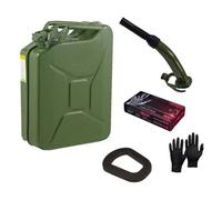 Pegdev - Pdl - 20L Heavy Duty Jerry Can With Metal Spout, Replacement Seal And Nitrile Gloves - Un Certified Fuel Container