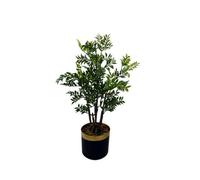 Pegdev - Pdl 60Cm Artificial Nandina Bonsai Ficus Tree Potted Indoor Plant With Wired Branches And Plastic Leaves For Home/ Office