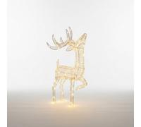 Pegdev - Pdl - 60Cm Silver Led Christmas Reindeer With 200 Warm White Lights Outdoor Freestanding Decoration With 5M Cable