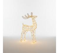 Pegdev - Pdl - 78Cm Outdoor Metal Silver Deer With 450 Warm White Leds Christmas Decoration With 5M Cable And Pegs