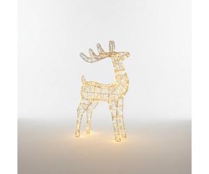 Pegdev - Pdl - 78Cm Outdoor Metal Silver Deer With 450 Warm White Leds Christmas Decoration With 5M Cable And Pegs