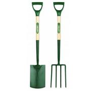 Pegdev - Pdl Carters Ergonomic Steel Garden Spade & Fork Set Single-Piece Construction Professional Grade For Perfect Horticulture